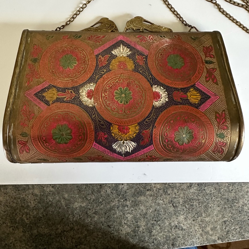 Peacock brass clutch 1940’s